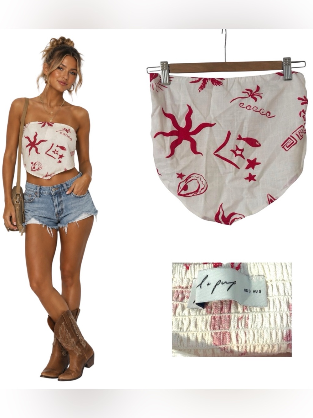 Petal & Pup Strapless Crop Top